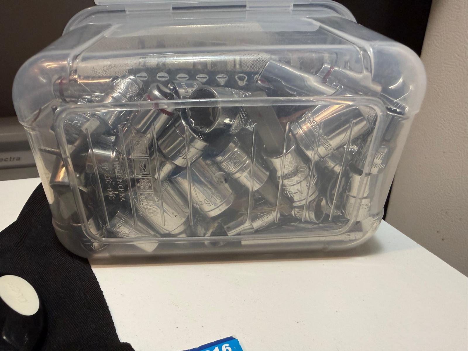 Socket set in clear plastic case thumbnail